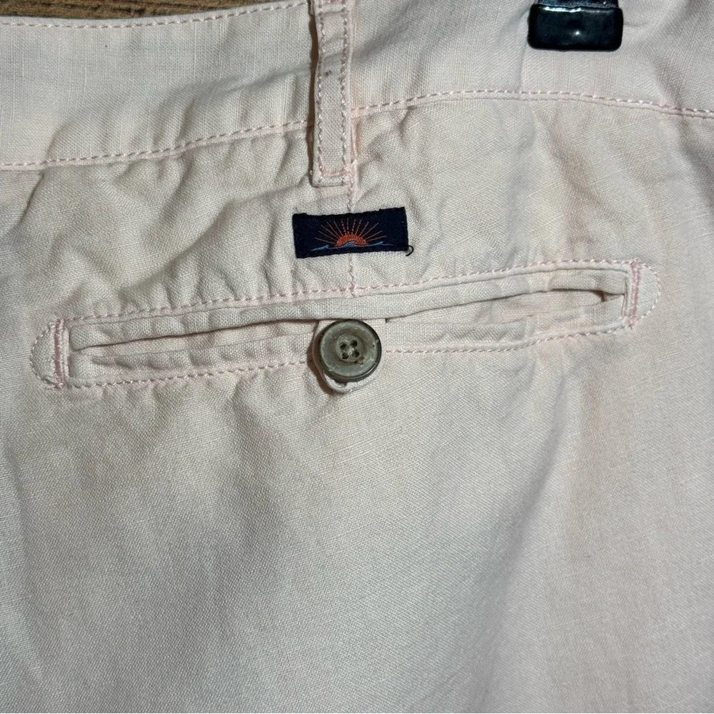 Faherty Malibu Short Mens 33 Summer Pink Linen Cotton Golf Casual
